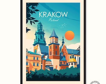 Krakow Poland Print,  Wall Art, Krakow, Krakow Travel Poster, Gallery Wall, Home Decor, Travel Gift