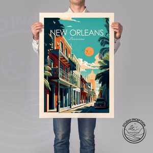 New Orleans Traditional Travel Print Louisiana Wall Art United States Poster New Orleans Gift Custom Travel Art Prints image 8