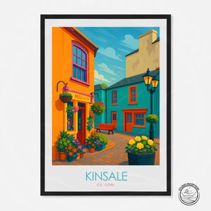 Kinsale Wall Art Print | Irish Coastal Town Poster | Kinsale Ireland Illustration | West Cork Art Gift | Ireland Travel Decor