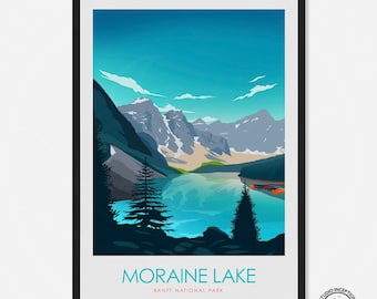 Banff Poster Minimalist Poster Decor Home Decor Wall Art Travel Poster Travel Print National Park Poster Art print Travel Gift, Couples art