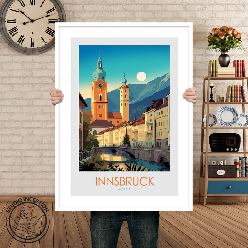 Innsbruck Print Austria Poster Travel Poster Home Decor Print, Austria Wall Art, Innsbruck Art, Austria, Wall Art image 8