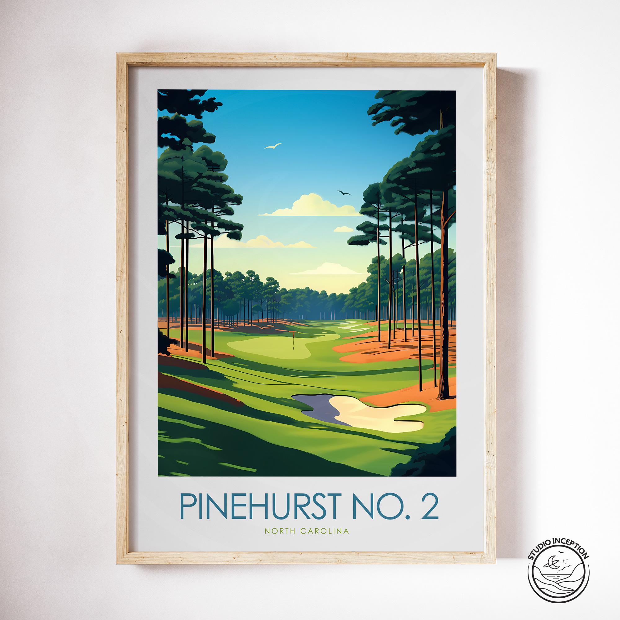 ジム・ハリントン クリークのあるゴルフコース 中古 大判額装アート