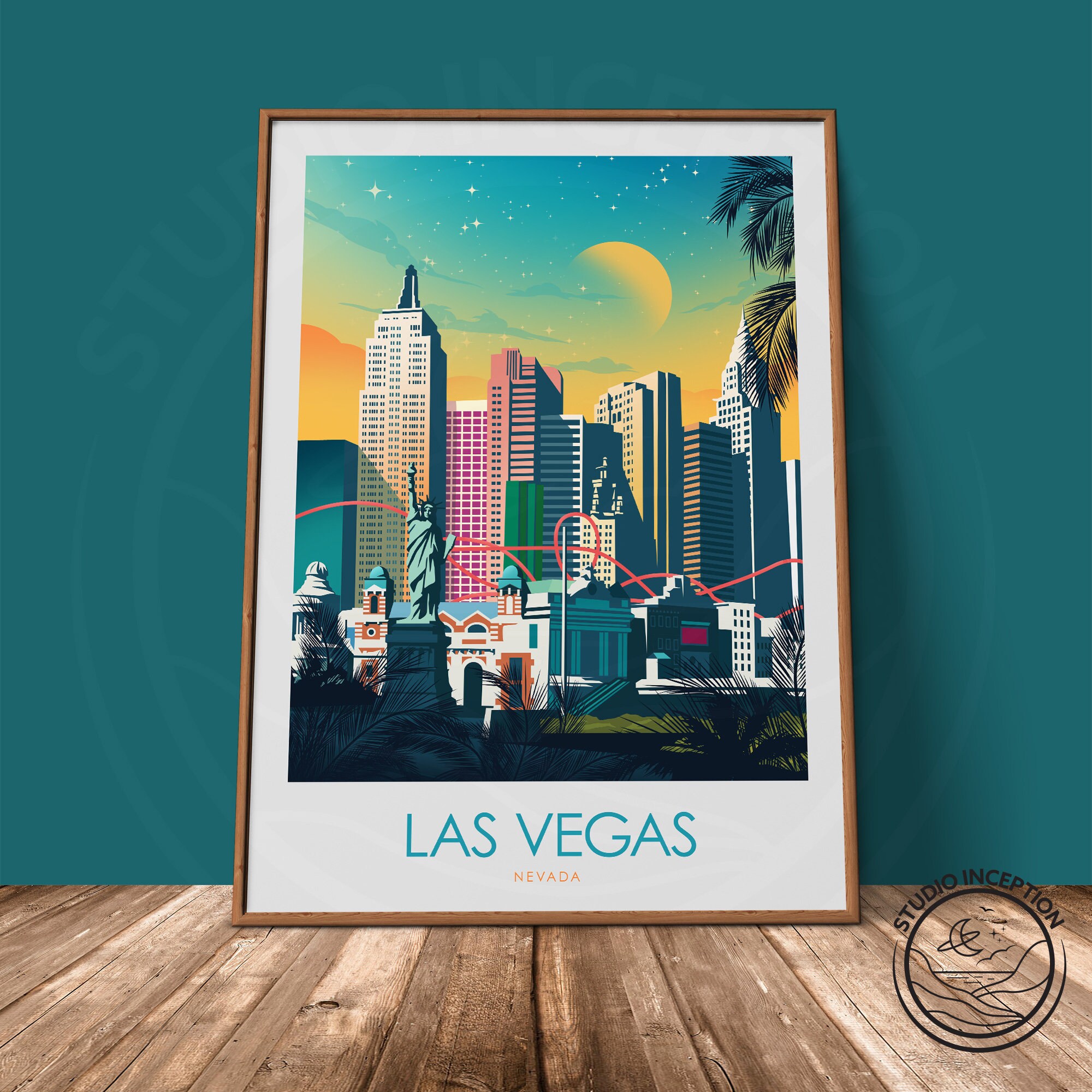 Las Vegas Print Nevada Art Print Travel Print Travel Poster