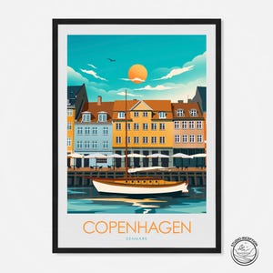 Copenhagen Print Wall Art Denmark Travel Poster Copenhagen Wall Hanging Travel Gift