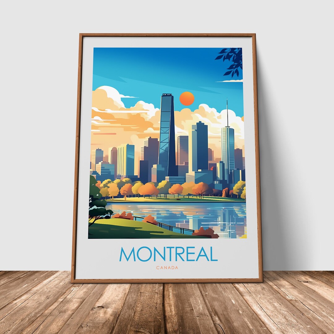 Montreal Print Montreal Skyline Wall Art Travel Print Wall Etsy