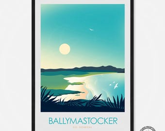 Poster di viaggio Irlanda, stampa Donegal, stampa di viaggio, poster Wild Atlantic Way, stampe artistiche, Irlanda, Portsalon, poster Irlanda, stampa Irlanda