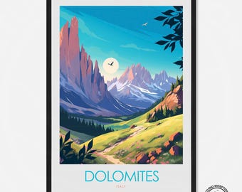 Dolomites Italy Travel Poster Print