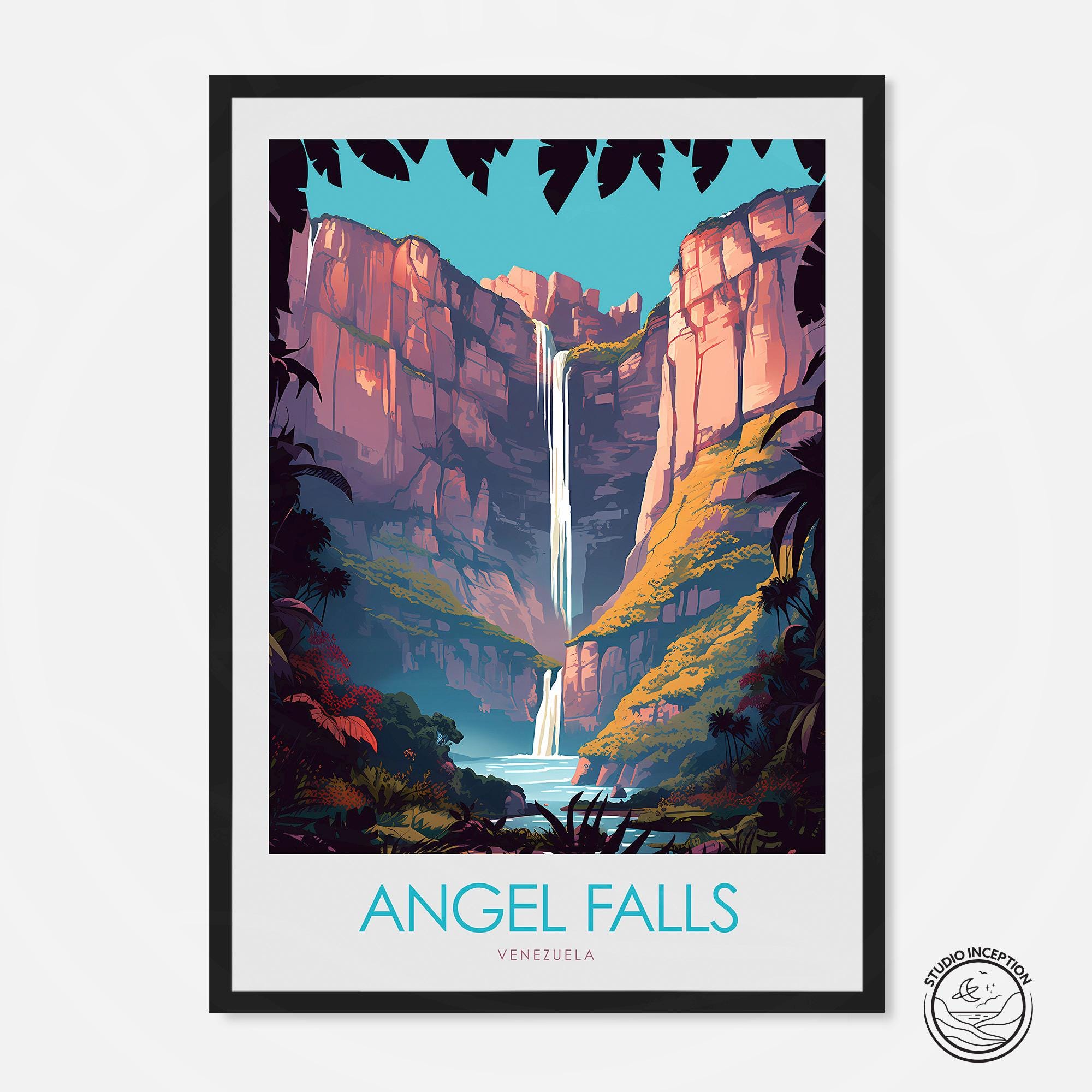 Venezuela Travel Print, Angel Falls Travel poster, Wedding gift, Birthday present, Travel Gift, Gallery Wall