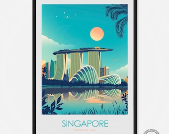 Singapore Print Southeast Asia Travel Poster
