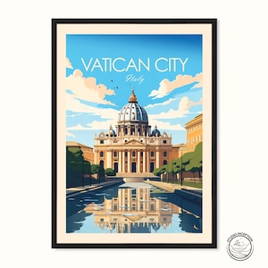 Città del Vaticano Stampa tradizionale Poster di viaggio Italia Arredamento per la casa Regalo di Roma