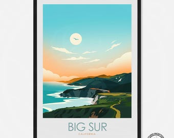 Big Sur California Art Print, Poster, Travel Print, Travel Poster, Wall Art