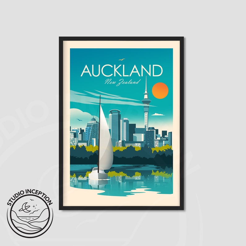 New Zealand Travel Print Auckland Print Auckland Art New Etsy UK