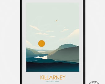 Killarney National Park Travel Poster, Ireland Travel Poster, Ireland Art Print, Irish Prints, Irish Poster, Prints, Poster Wall Art Kerry