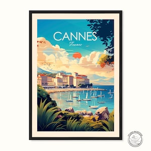 Cannes Travel Print Poster Wall Art Cannes Wall Hanging Home Decor Cannes Gift France