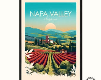 Napa Valley Druck, Kalifornien Druck, Napa Valley Reisedruck, Napa Valley Poster, Weinbergdruck, Hochzeitsgeschenk, Geburtstagsgeschenk