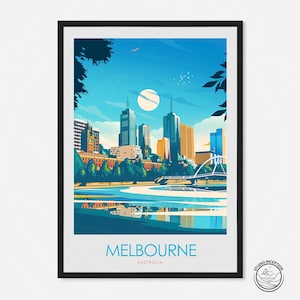Minimal Melbourne Travel Print Australia Travel Print Wall Art Melbourne Wall Hanging Home Decor Melbourne Gift