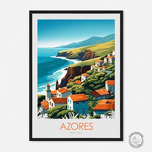 Azores Portugal Travel Print Azores Wall Art Portugal Wall Hanging Azores Gift Home Decor Portugal Gift