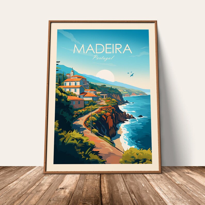 Madeira Traditional Travel Print Madeira Wall Hanging Wall Art Portugal Home Decor Madeira Gift Portugal Art image 5