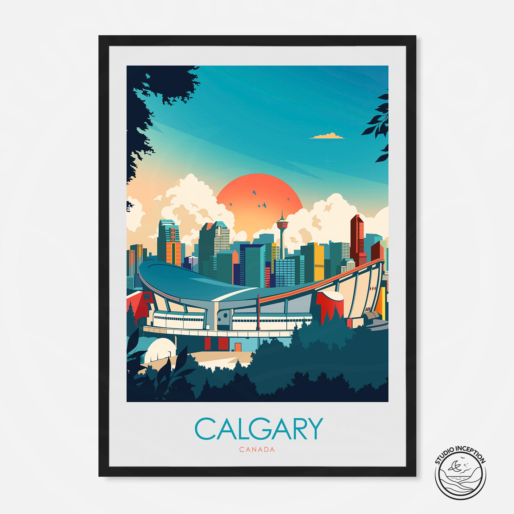 Calgary Canada Print Calgary Wall Art Wall Hanging Home Decor Travel Gift Birthday Wedding Gift