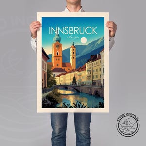 Innsbruck Travel Print Austria Poster Home Decor Landscape Art Print Innsbruck Wall Art Travel Gift Wedding Present image 2