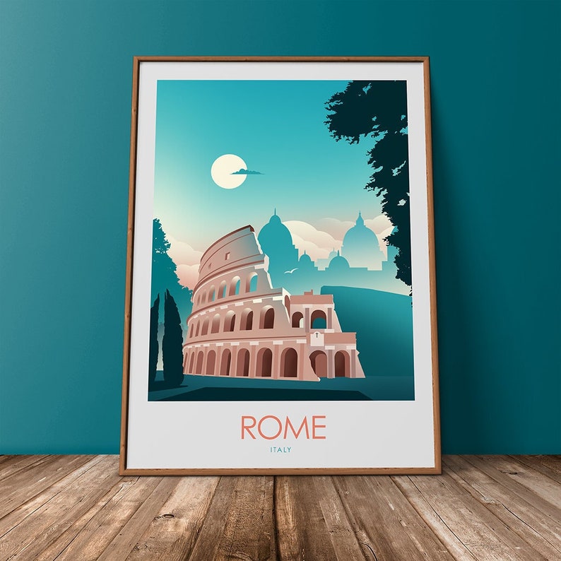 Italy Print Italy Poster Print Rome Print Rome Poster Travel Poster, Art Print, Travel Print, Honeymoon souvenir, Holiday Print, Colosseum image 4