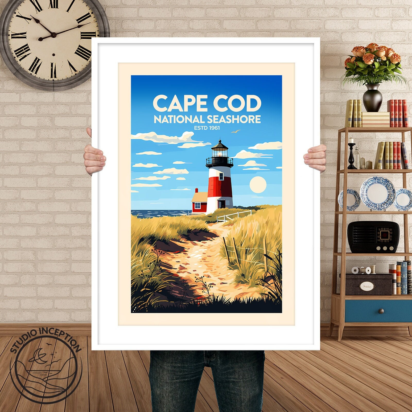 Cape Cod Traditional Travel Print Massachusetts Travel Poster
