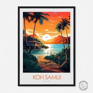 Thailand Koh Samui Print Poster Wall Decor Travel Art Home Decor Travel Gift by Studio Inception