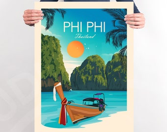 Thailand Travel Print Poster, Phi Phi Print