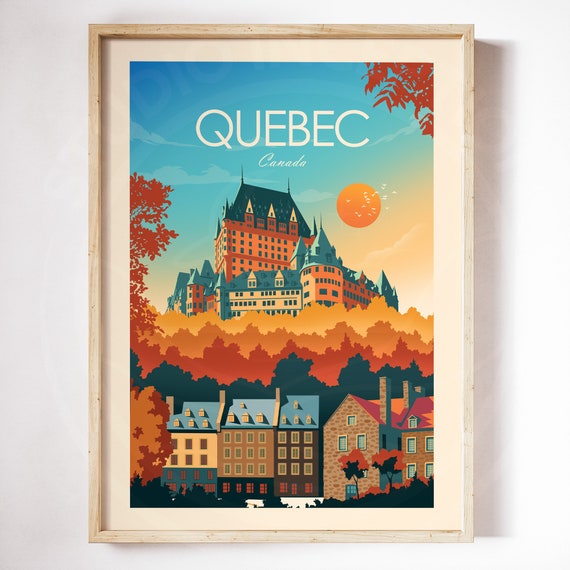 Quebec Print Canada Travel Print featuring Château Frontenac, Art 