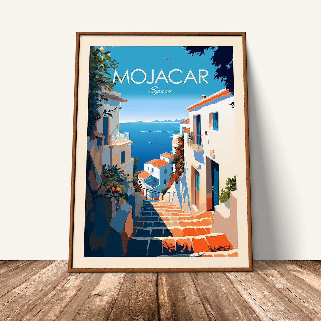 Mojacar Travel Print Spain Poster Almería Andalucia Wall Art Etsy