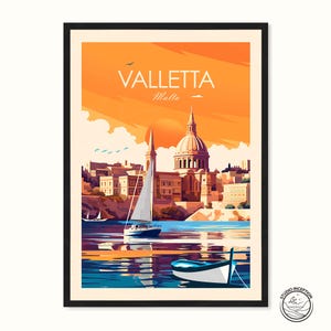 Impresión tradicional de Malta, regalo de Malta, póster de viaje de La Valeta, arte de pared, regalo de viaje, regalo de cumpleaños, regalo de boda,