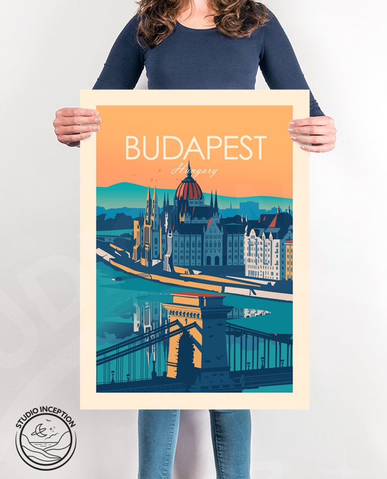 Budapest Hungary Print, Wall art Art Print, Poster, Travel Print, Travel Poster, Wall Art, Living Room Prints, Art Decor image 1