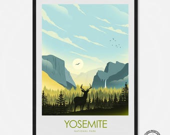 Yosemite poster minimalist poster decor Home Decor Wall art Travel Poster Travel Print National Park Poster Art print Living Room Art