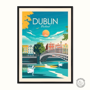 Dublin Art Print Poster Ireland Wall Art