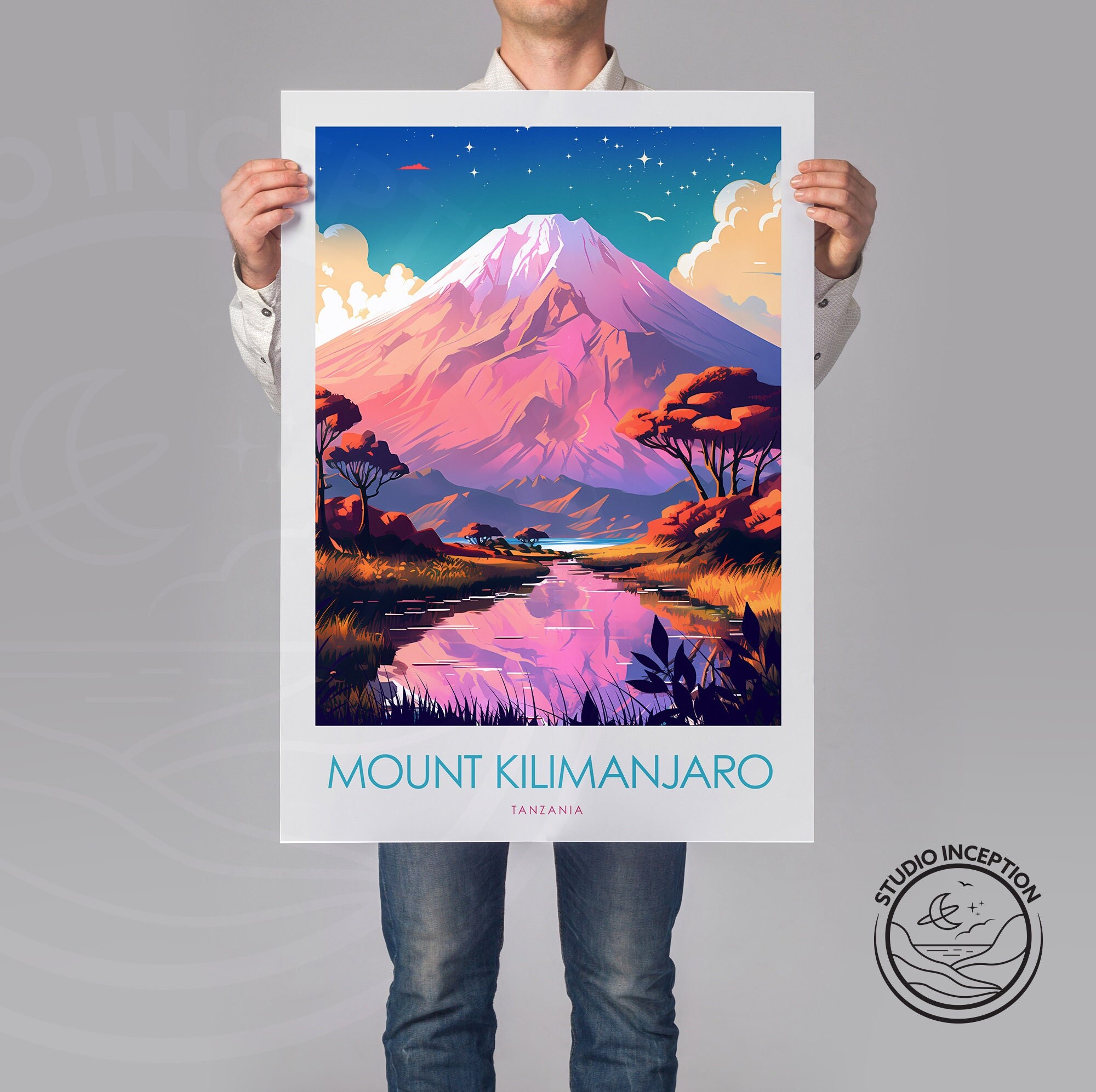 Mount Kilimanjaro Print Kilimanjaro Poster Tanzania Print Africa