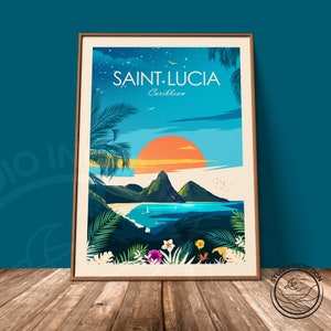 Saint Lucia travel print Caribbean image 6