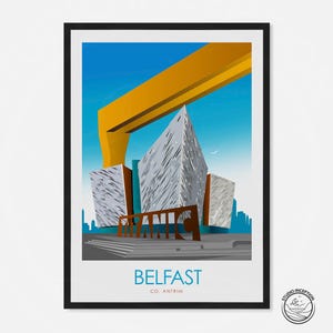 Impressão de pôster de viagem de Belfast, Irlanda do Norte, Titanic