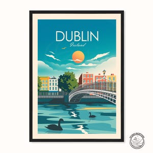 Dublin Travel Print, Irland, irische Kunst