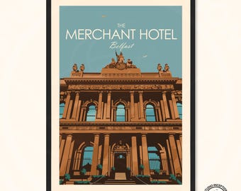 The Merchant Hotel Belfast, Wedding Venue Belfast Travel Gift Wedding Present Belfast Travel Poster
