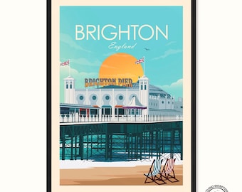 Brighton Travel Print, Travel Poster, England UK