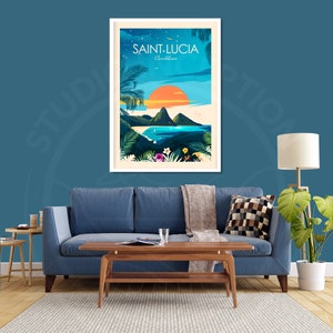 Saint Lucia travel print Caribbean image 9