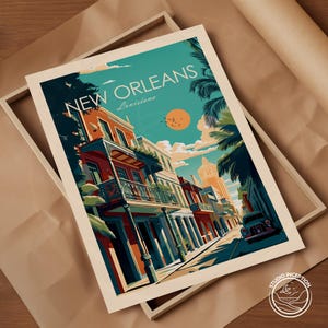 New Orleans Traditional Travel Print Louisiana Wall Art United States Poster New Orleans Gift Custom Travel Art Prints image 7