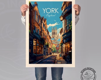 York traditional Travel Print York Travel Poster York Print, York Poster York Gift Wall Art Framed Prints