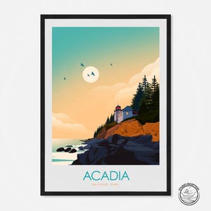 Acadia National Park Print, Travel Print, Travel Poster, Travel Gift, Hiking Print, Road Trip, Wall Art