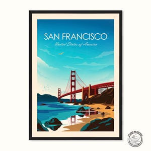 San Francisco Golden Gate Bridge Travel Print Poster