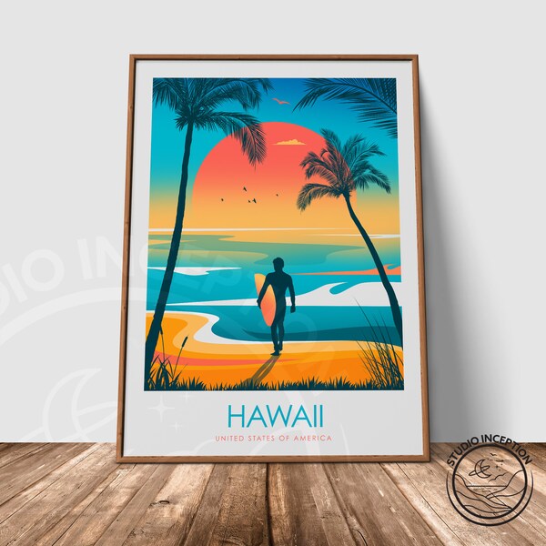 Travel Poster Hawaii - Etsy