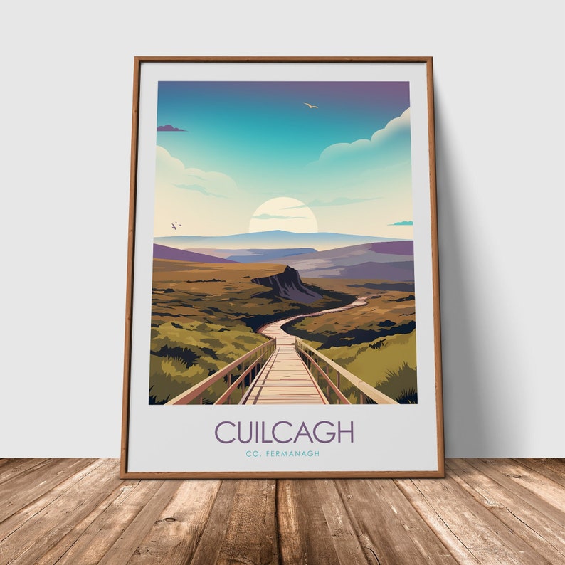 Cuilcagh Mountain Print Northern Ireland Travel Poster Wall Art Gift image 5