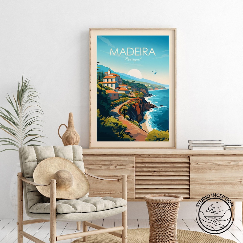 Madeira Traditional Travel Print Madeira Wall Hanging Wall Art Portugal Home Decor Madeira Gift Portugal Art image 7