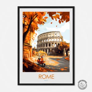 Stampa del Colosseo, poster di viaggio di Roma, arte murale italiana, arte di viaggio di Roma, regalo di nozze, regalo di fidanzamento, opzioni di cornice per testo personalizzato