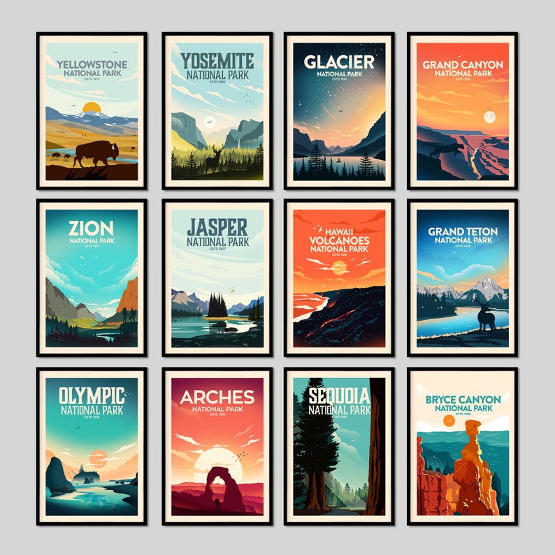 Money Saving Print Set Any 4 Prints of your Choice, Choose Your Size, Travel Poster, Travel Print, Art Prints, Art Gifts, National Parks image 7